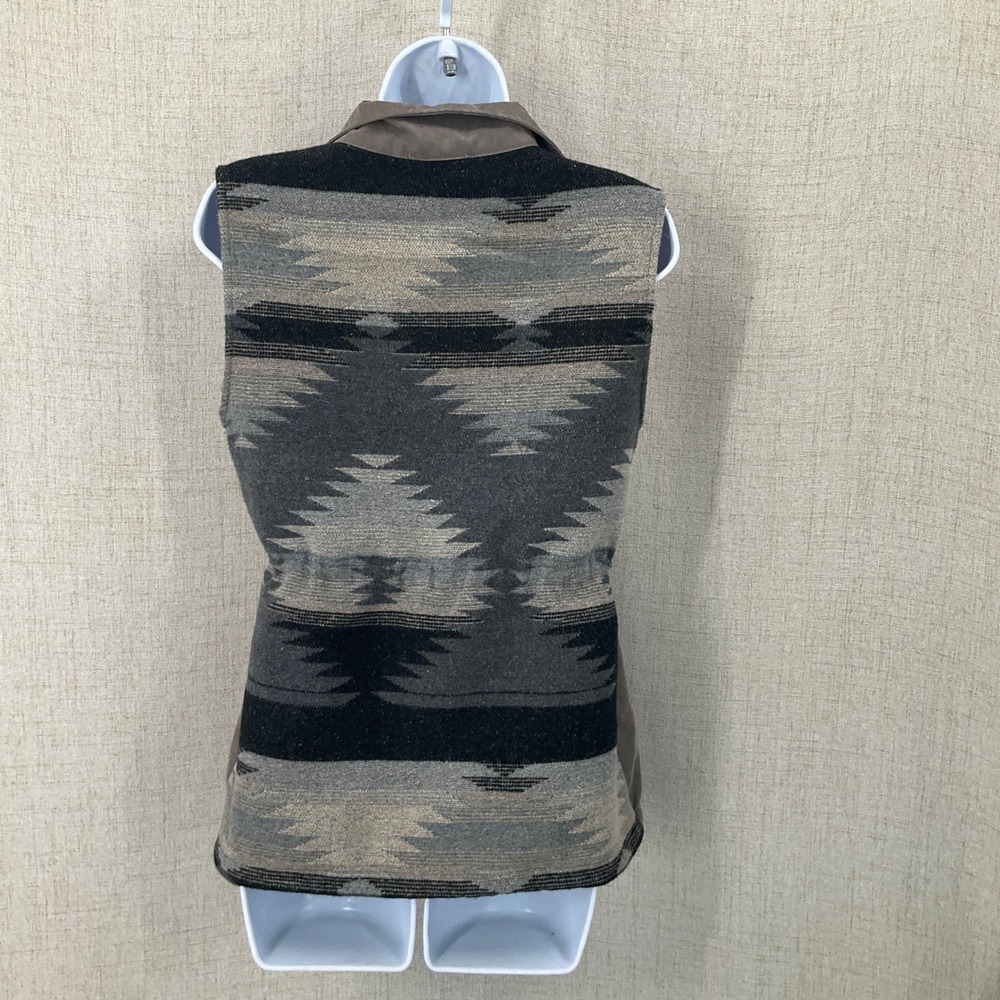 Entro Utility Vest Womens S Brown Wool Blend Southwestern Boho Cargo Military
